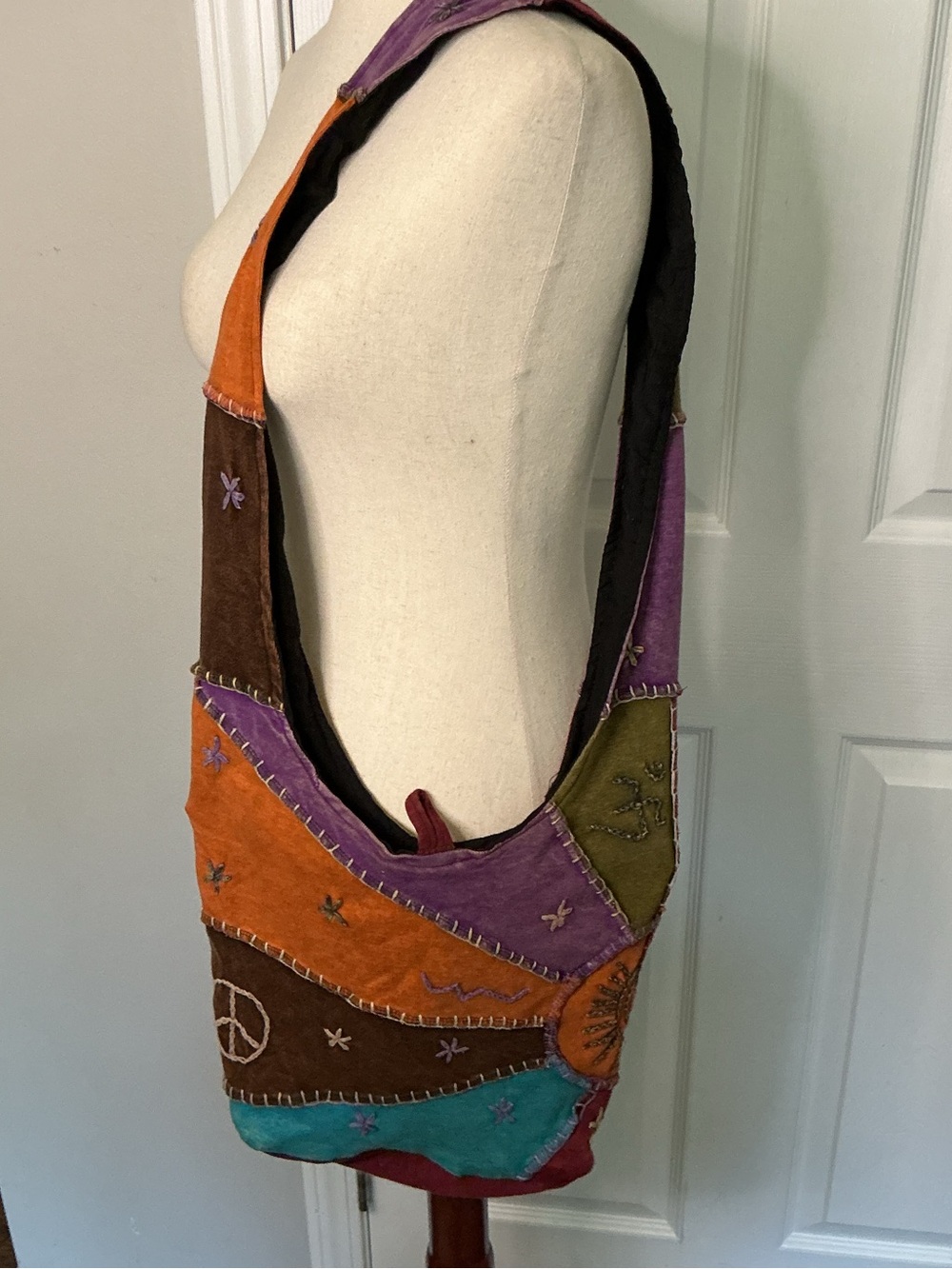 Patchwork Multicolor Embroidered Shoulder Bag